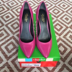 Lipstick 💄 hot pink leather pumps